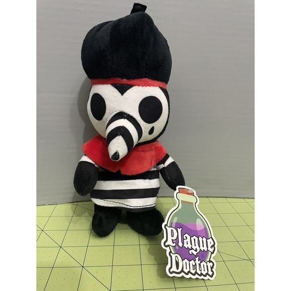 Plague Doctor Plush Good Stuff Basic Fun Black White Striped Red Stuffed Figure - Picture 1 of 12